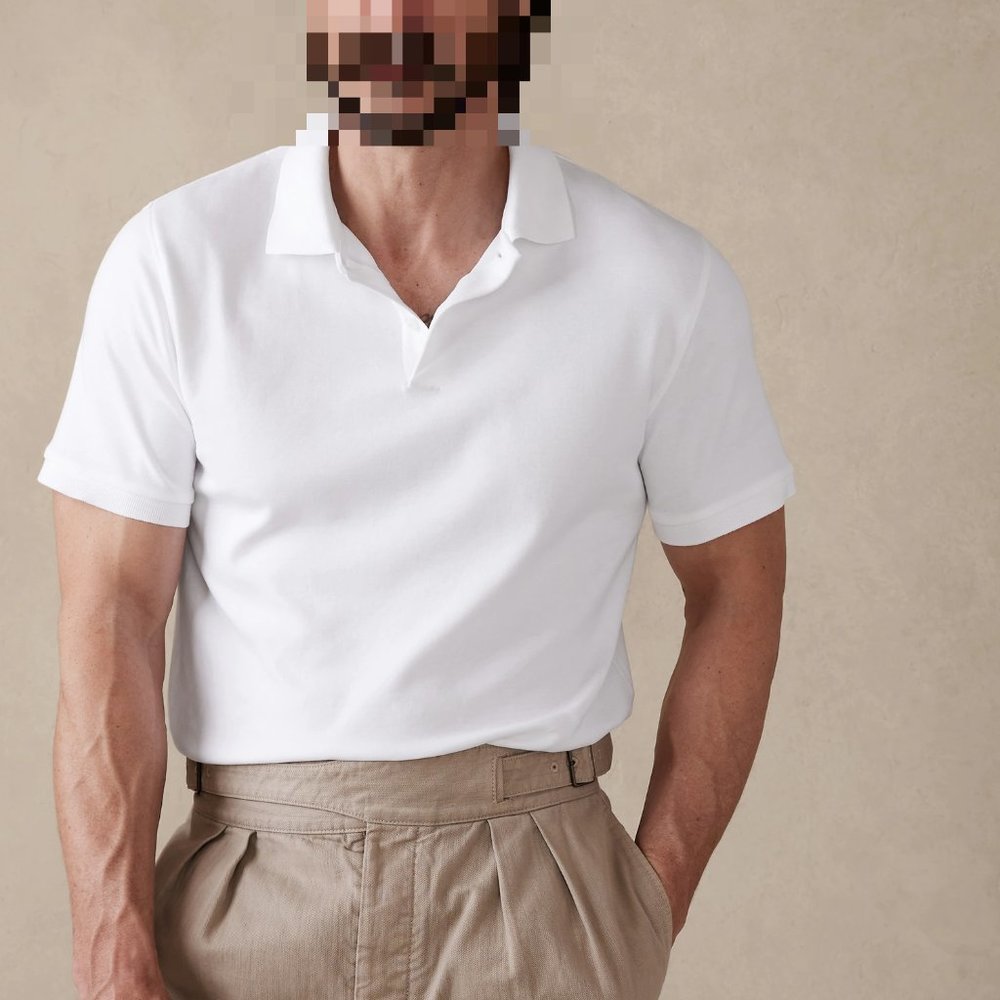 Banana Republic White Luxury-Touch Polo Size S